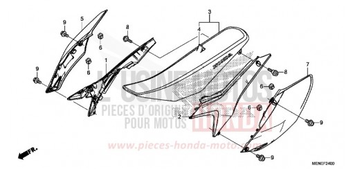 SIEGE/COUVERCLE LATERAL CRF450RF de 2015